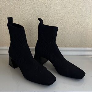 Vivaia Black Knit Ankle Booties